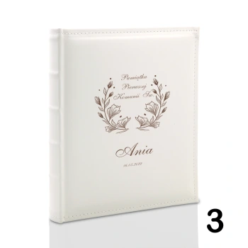 Album komunijny wklejany 60 kremowych stron, personalizowany, 8 wzorów
